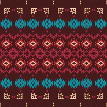Tribal shapes on a brown background