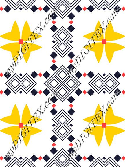 Yellow flowers and diamonds