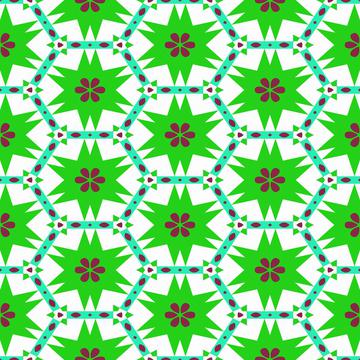 Green flowers pattern