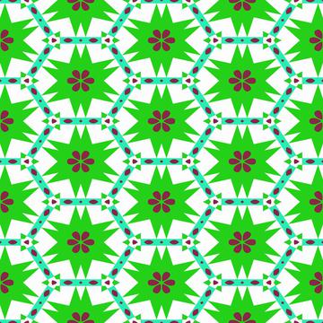 Green flowers pattern