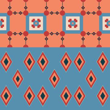 Shapes rows in retro colors
