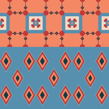 Shapes rows in retro colors