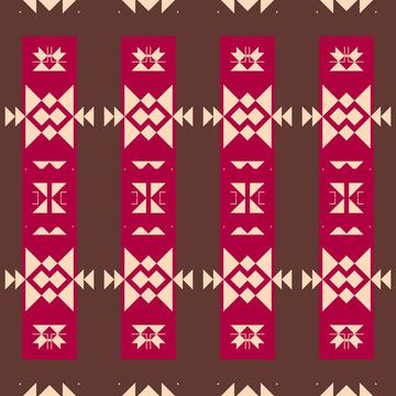 Tribal shapes on a brown background