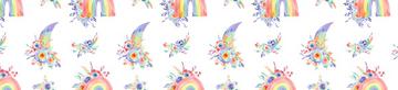 Rainbow Floral Moon