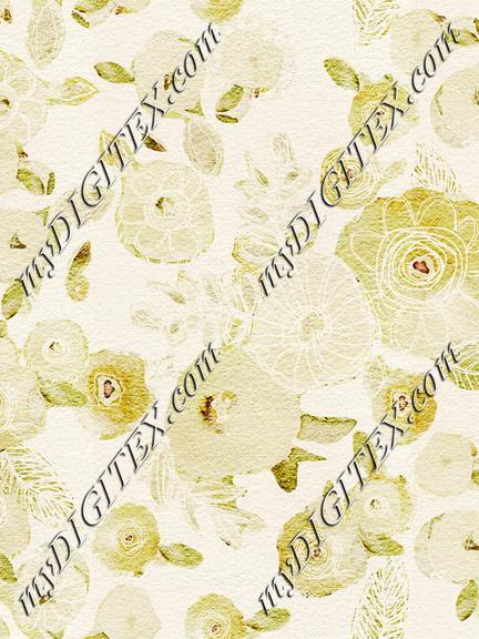 Rustic Floral Neutral ochres with color burn_AngiMullhatten