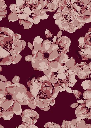 Big romantic dust pink peony flowers on winered background