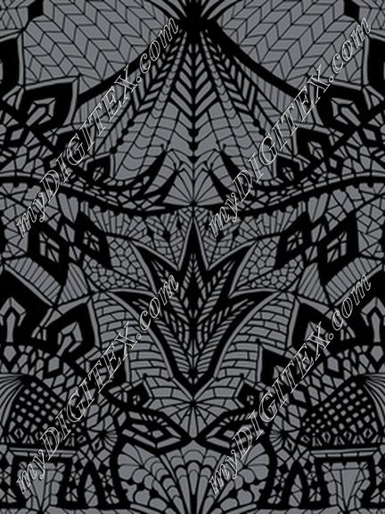 Stegosaurus Lace - Black Grey