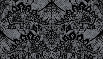 Stegosaurus Lace - Black Grey