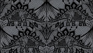 Stegosaurus Lace - Black Grey