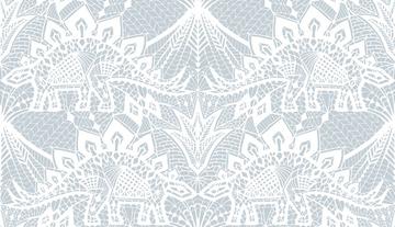 Stegosaurus Lace - White Silver