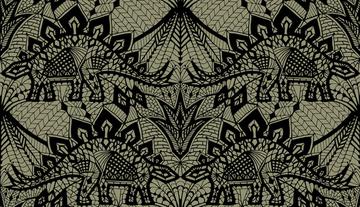 Stegosaurus Lace - Black Gold