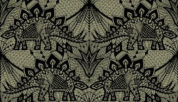 Stegosaurus Lace - Black Gold