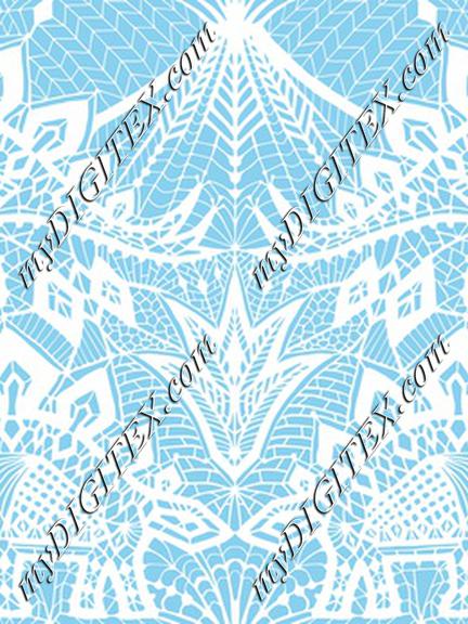 Stegosaurus Lace - Blue White