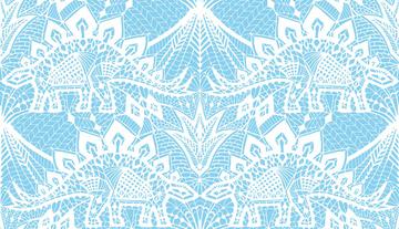 Stegosaurus Lace - Blue White