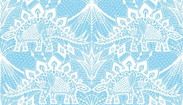 Stegosaurus Lace - Blue White