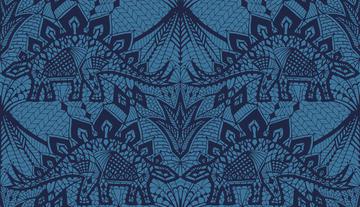 Stegosaurus Lace - Navy Blue