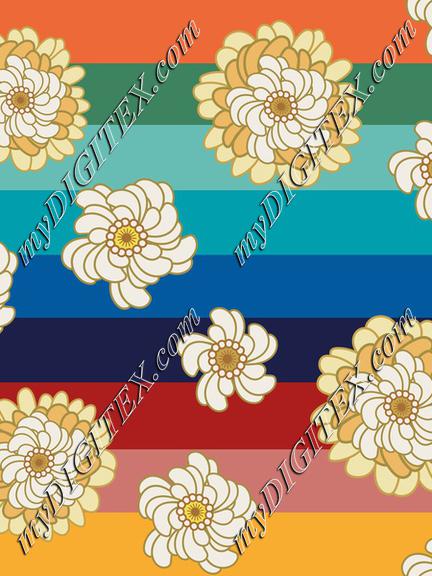 Retro Horisontal Stripe all Daisys kopiera