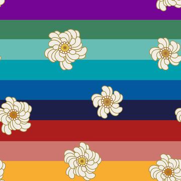 Retro Stripe Small Daisys kopiera