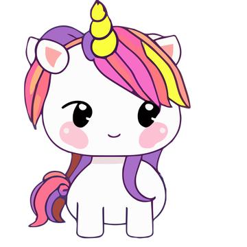 Cute kawaii unicorn illustration
