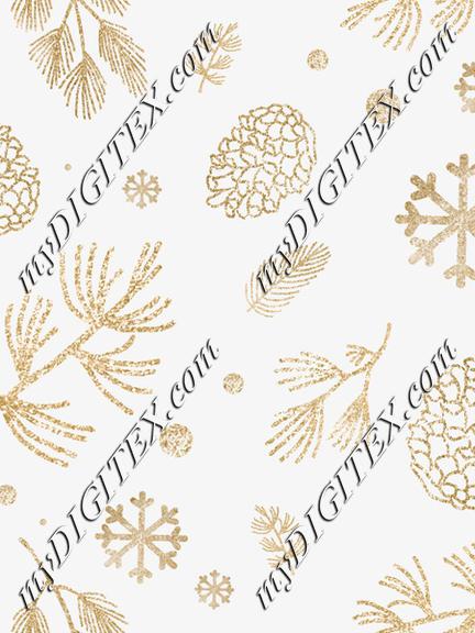 gold glitter winter elements ornaments