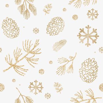 gold glitter winter elements ornaments