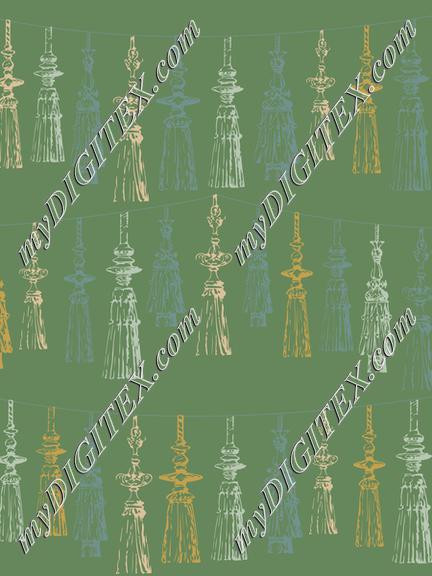 Tassel Design Red Teal Pink Gold