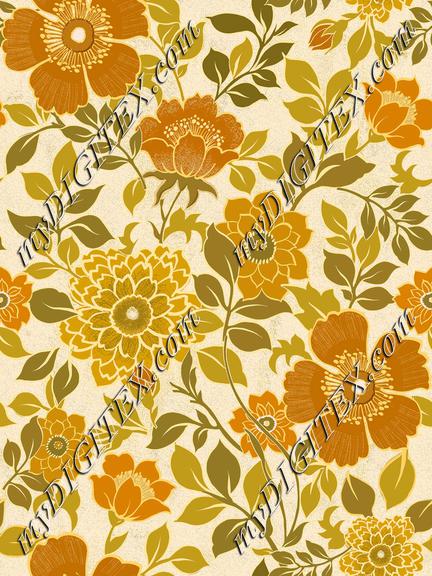 70s flowers retro vintage orange yellow flowers