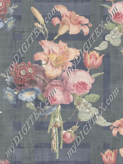 Floral Bouquet with Plaid 1