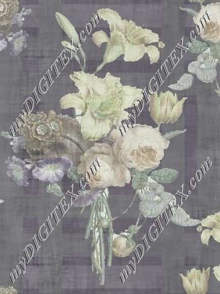 Floral Bouquet with Plaid Faded
