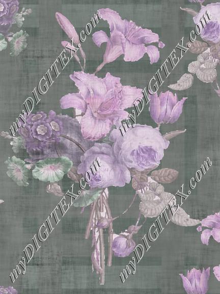 Floral Bouquet with Plaid Lavender