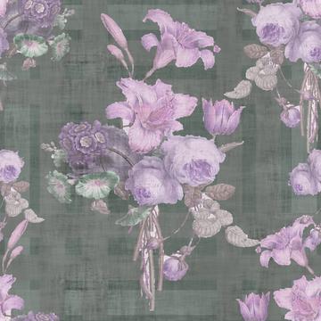 Floral Bouquet with Plaid Lavender