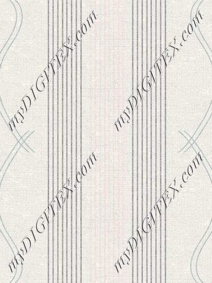 Antique Traditional  Stripes Pink Gray Teal Cream Stripe