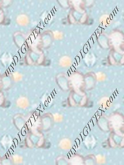 Baby Boy Elephant Blue Rain