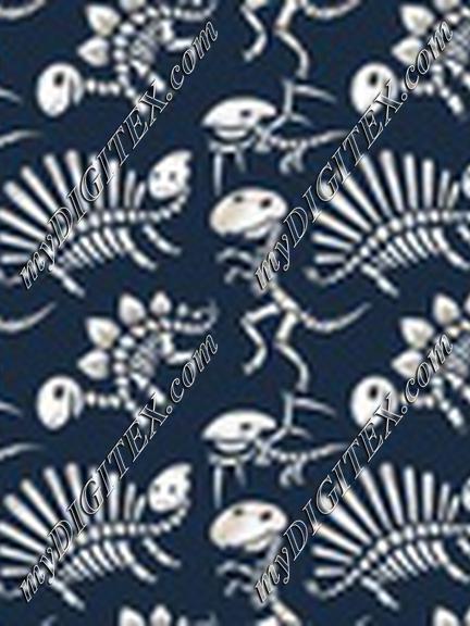 Dinosaur Bones Dark Blue Small