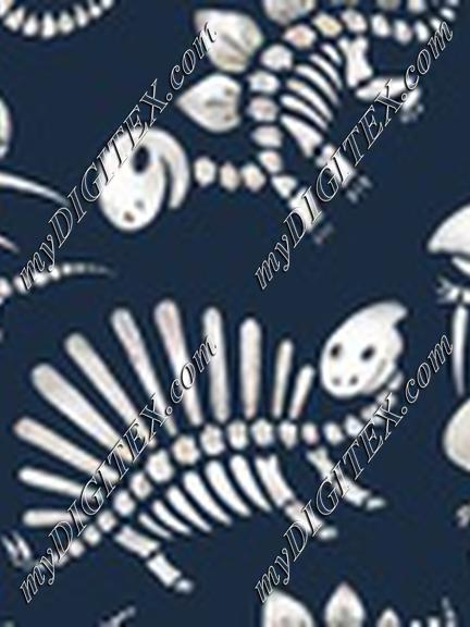 Dinosaur Bones Dark Blue