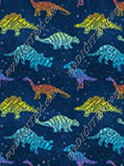 Dinosaur Rainbow Navy Small