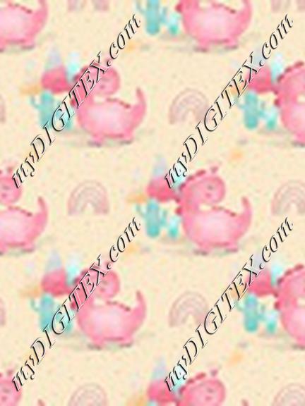 Pink Baby Dino Orange