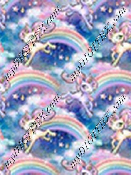 Unicorn Dreams Navy Rainbows