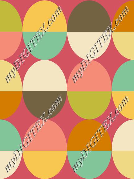 Oval Colorful Geometric Pink Background