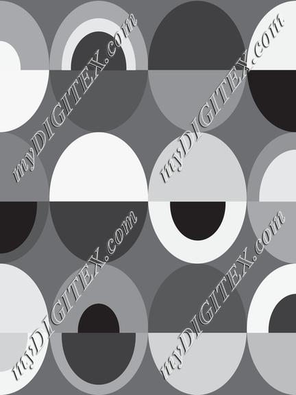 Oval Fun Neutral Grays Geometric Black White Gray Background