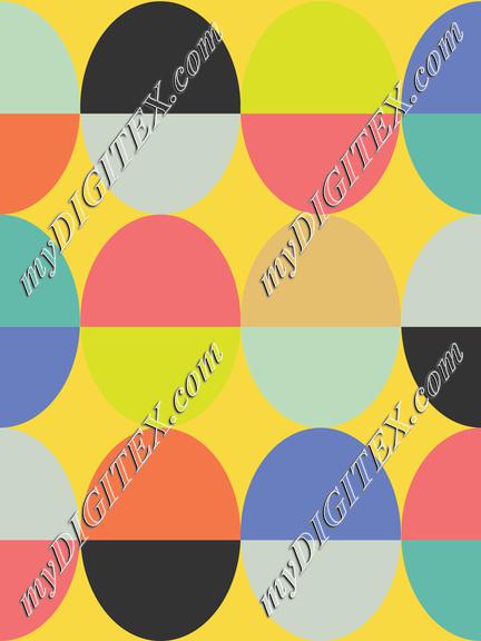 Oval Funky Colors Geometric Pink Background