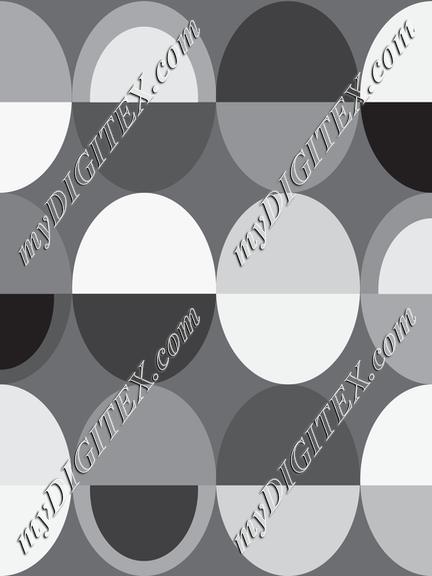 Oval Mid Century Neutral Grays Geometric Black White Gray Background