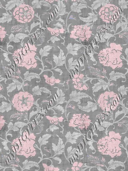 Vine Floral Pink Gray Texture Overlay