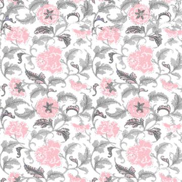 Vine Floral Pink Gray