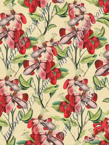 vintage red floral 2