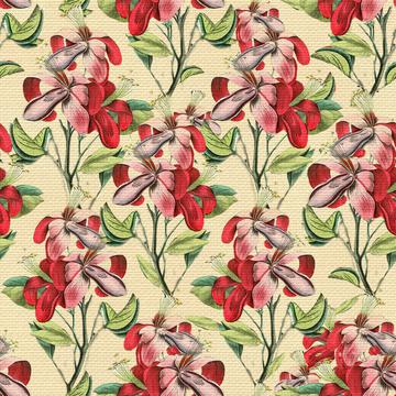 vintage red floral 2