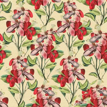 vintage red floral