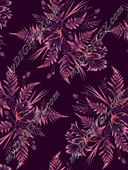 Ferns and Parrot Tulips - Purple