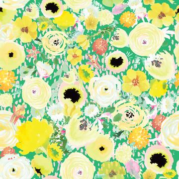 Yellow Green Watercolor Floral