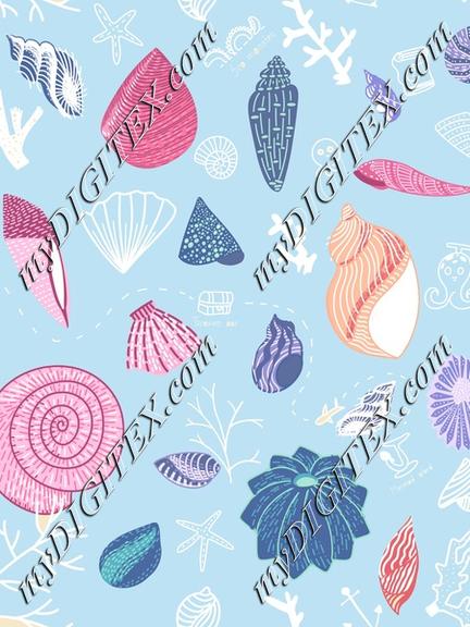 Sea shells blue